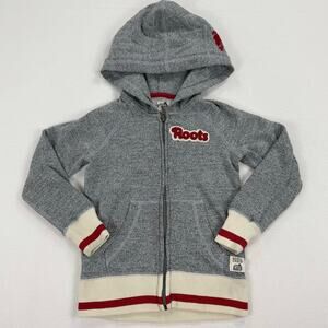 Roots Kids Varsity Hoodie Sweater Size Small Gray